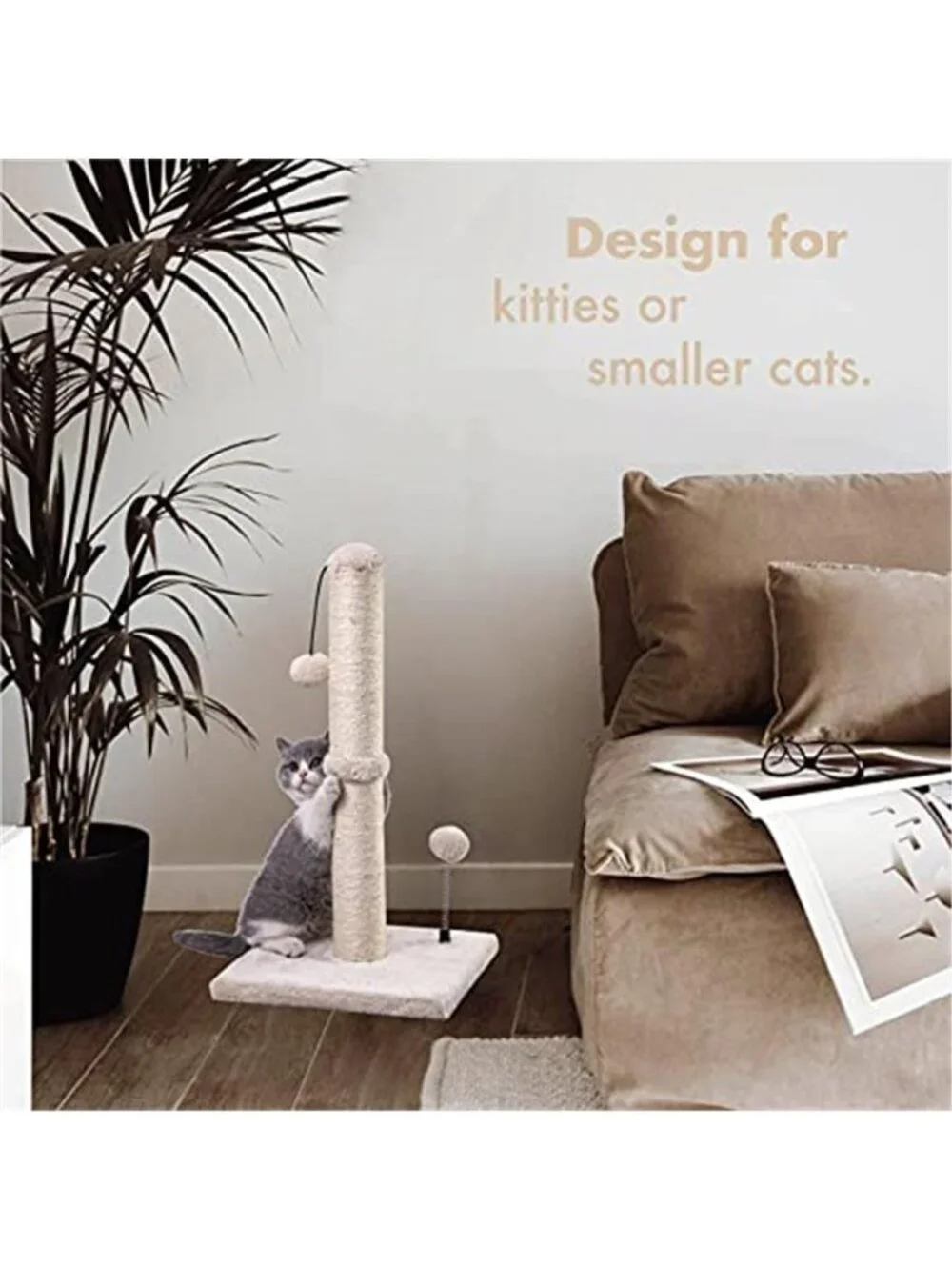 Cat Scratching Post Sisal Scratch Tower Indoor Cat Furniture Durable Stable Toy